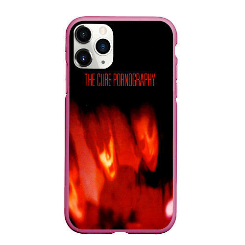 Чехол iPhone 11 Pro матовый Pornography - The Cure / 3D-Малиновый – фото 1