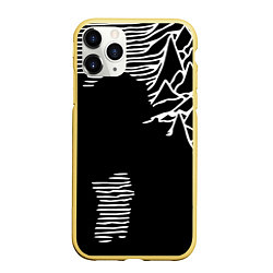 Чехол iPhone 11 Pro матовый Joy Division - неровность горы, цвет: 3D-желтый