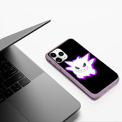 Чехол iPhone 11 Pro матовый Pokemon gengar, цвет: 3D-сиреневый — фото 2