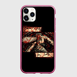 Чехол iPhone 11 Pro матовый Взгляды Макимы и Пауэр - Человек бензопила, цвет: 3D-малиновый