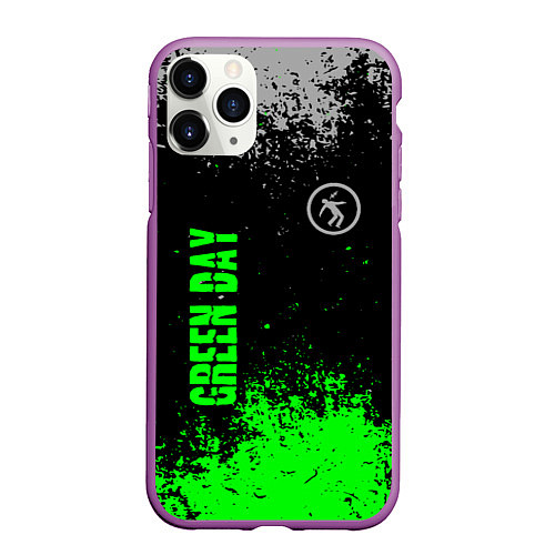 Чехол iPhone 11 Pro матовый Green day - hits / 3D-Фиолетовый – фото 1