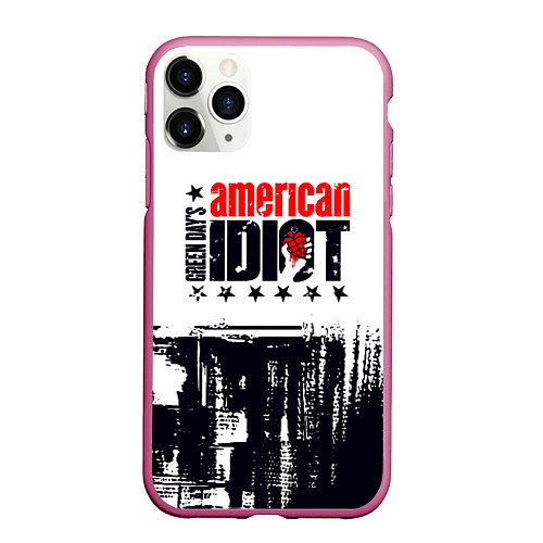 Чехол iPhone 11 Pro матовый Green day american idiot - rock / 3D-Малиновый – фото 1