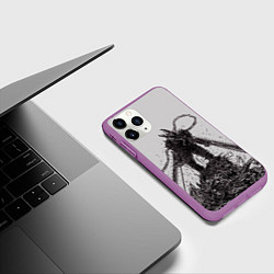 Чехол iPhone 11 Pro матовый Дендзи и его враги, цвет: 3D-фиолетовый — фото 2