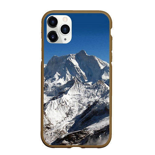 Чехол iPhone 11 Pro матовый Канченджанга, Гималаи, 8 586 м / 3D-Коричневый – фото 1