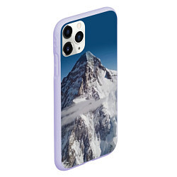 Чехол iPhone 11 Pro матовый Каракорум, К2, Чогори, 8614 м - вторая по высоте, цвет: 3D-светло-сиреневый — фото 2