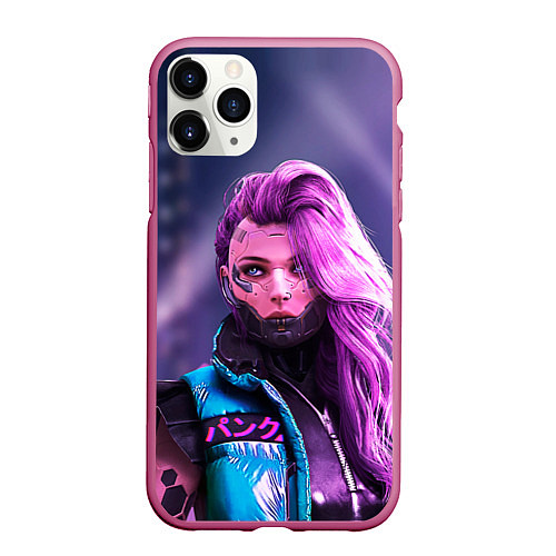 Чехол iPhone 11 Pro матовый Cyberpunk 2077 - Валери V / 3D-Малиновый – фото 1