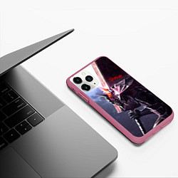 Чехол iPhone 11 Pro матовый Берсерк С Мечечём На Плече, цвет: 3D-малиновый — фото 2