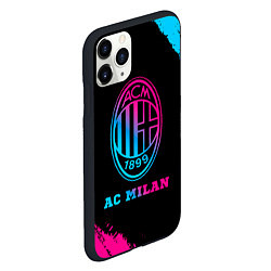 Чехол iPhone 11 Pro матовый AC Milan - neon gradient, цвет: 3D-черный — фото 2