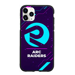 Чехол iPhone 11 Pro матовый Символ ARC Raiders в неоновых цветах на темном фон