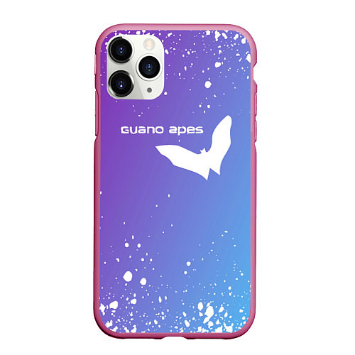 Чехол iPhone 11 Pro матовый Guano apes - Градиент / 3D-Малиновый – фото 1