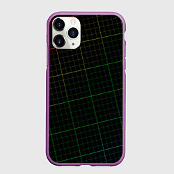 Чехол iPhone 11 Pro матовый Радужная сетка - текстура, цвет: 3D-фиолетовый