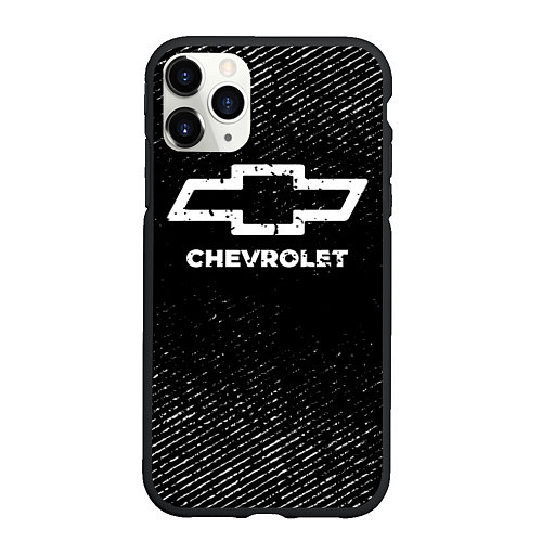 Чехол iPhone 11 Pro матовый Chevrolet с потертостями на темном фоне / 3D-Черный – фото 1