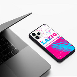 Чехол iPhone 11 Pro матовый Lazio neon gradient style: символ сверху, цвет: 3D-черный — фото 2