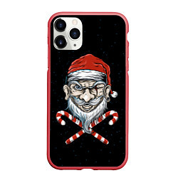 Чехол iPhone 11 Pro матовый Santa Pirate, цвет: 3D-красный