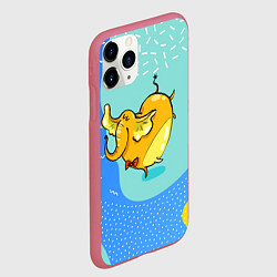 Чехол iPhone 11 Pro матовый Желтая слониха - балерина, цвет: 3D-малиновый — фото 2