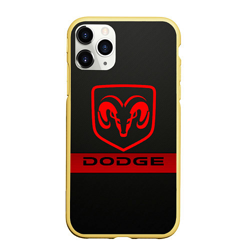 Чехол iPhone 11 Pro матовый Dodge - SPORT / 3D-Желтый – фото 1