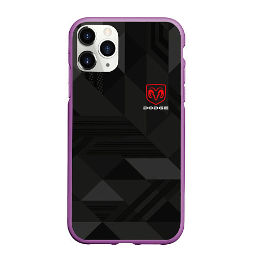 Чехол iPhone 11 Pro матовый Dodge - абстракция / 3D-Фиолетовый – фото 1