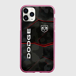 Чехол iPhone 11 Pro матовый Dodge абстракция спорт, цвет: 3D-малиновый