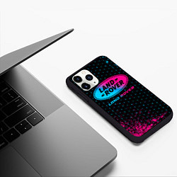 Чехол iPhone 11 Pro матовый Land Rover - neon gradient, цвет: 3D-черный — фото 2