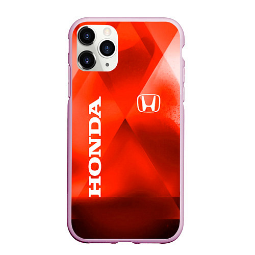 Чехол iPhone 11 Pro матовый Honda - красная абстракция / 3D-Розовый – фото 1