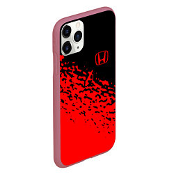 Чехол iPhone 11 Pro матовый Honda - красные брызги, цвет: 3D-малиновый — фото 2