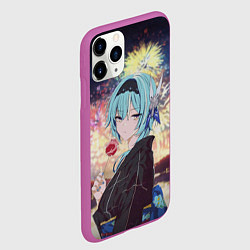 Чехол iPhone 11 Pro матовый Genshin Impact - Eula Inazuma, цвет: 3D-фиолетовый — фото 2