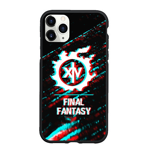 Чехол iPhone 11 Pro матовый Final Fantasy в стиле glitch и баги графики на тем / 3D-Черный – фото 1