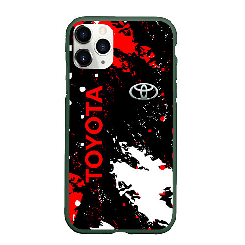 Чехол iPhone 11 Pro матовый Toyota - краска / 3D-Темно-зеленый – фото 1