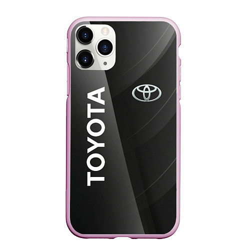 Чехол iPhone 11 Pro матовый Toyota - серая абстракция / 3D-Розовый – фото 1