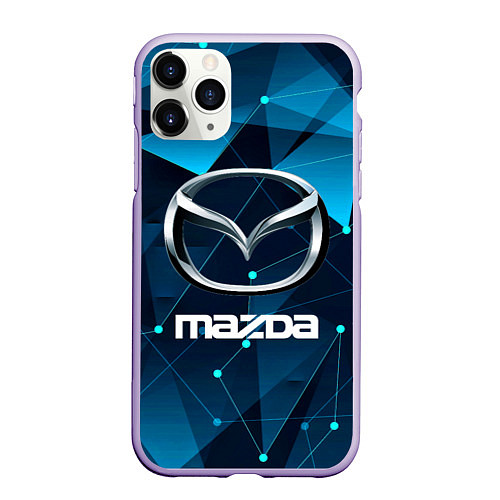 Чехол iPhone 11 Pro матовый Mazda - абстракция / 3D-Светло-сиреневый – фото 1