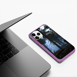 Чехол iPhone 11 Pro матовый STALKER Лес и РЛС Дуга, цвет: 3D-фиолетовый — фото 2