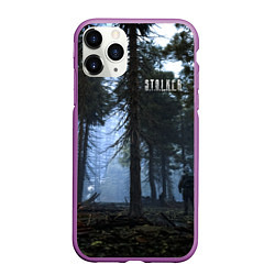 Чехол iPhone 11 Pro матовый STALKER Лес и РЛС Дуга, цвет: 3D-фиолетовый