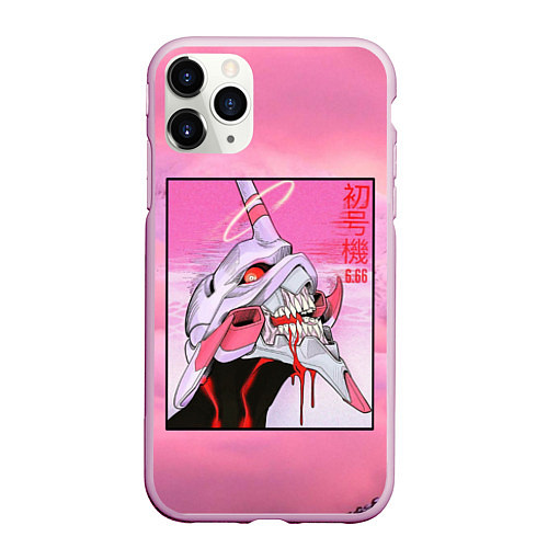 Чехол iPhone 11 Pro матовый EVANGELION PINK Берсерк mode / 3D-Розовый – фото 1