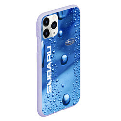 Чехол iPhone 11 Pro матовый Subaru - капли, цвет: 3D-светло-сиреневый — фото 2