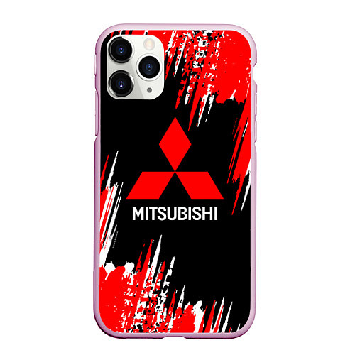 Чехол iPhone 11 Pro матовый Mitsubishi - краска / 3D-Розовый – фото 1