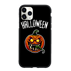 Чехол iPhone 11 Pro матовый Halloween - светильник Джека
