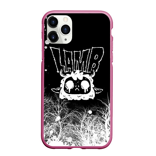 Чехол iPhone 11 Pro матовый Lamb - Cult of the lamb / 3D-Малиновый – фото 1