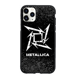 Чехол iPhone 11 Pro матовый Metallica с потертостями на темном фоне, цвет: 3D-черный