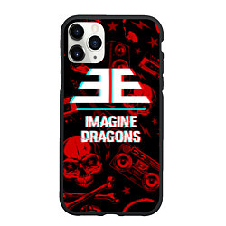 Чехол iPhone 11 Pro матовый Imagine Dragons rock glitch