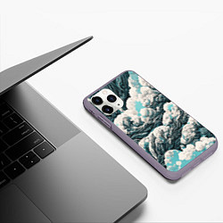 Чехол iPhone 11 Pro матовый Облачные узоры, цвет: 3D-серый — фото 2