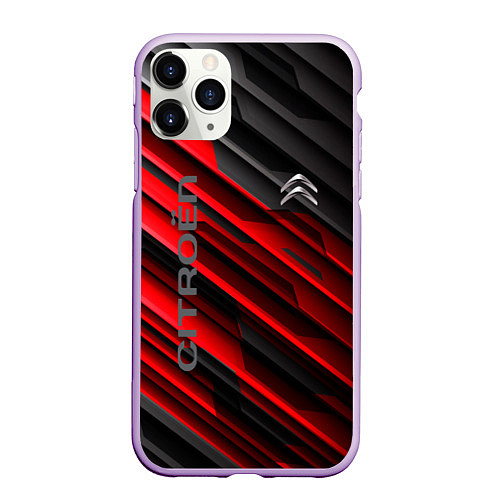 Чехол iPhone 11 Pro матовый Citroёn - sport / 3D-Сиреневый – фото 1