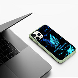 Чехол iPhone 11 Pro матовый Attack on Titan wings of freedom - neon, цвет: 3D-салатовый — фото 2