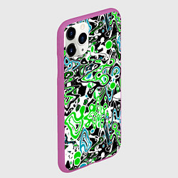 Чехол iPhone 11 Pro матовый Зелено-голубой абстрактный узор, цвет: 3D-фиолетовый — фото 2