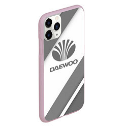 Чехол iPhone 11 Pro матовый Daewoo - серые полосы, цвет: 3D-розовый — фото 2