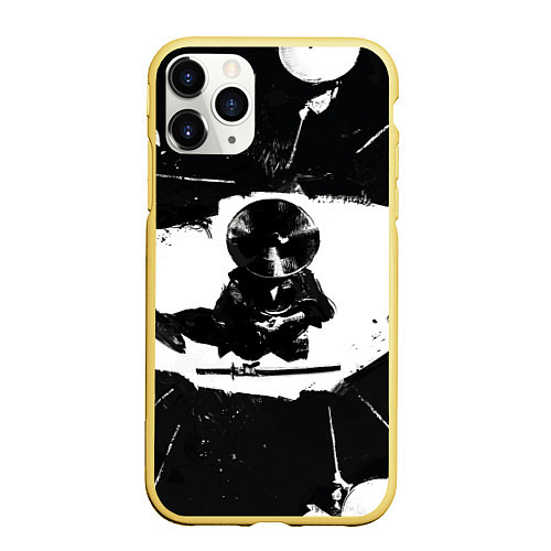 Чехол iPhone 11 Pro матовый Дзин в окружении / 3D-Желтый – фото 1