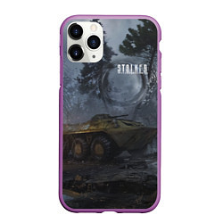 Чехол iPhone 11 Pro матовый STALKER БТР и Аномалия, цвет: 3D-фиолетовый