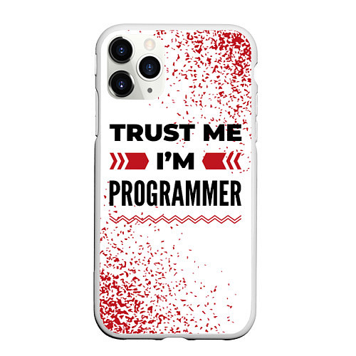 Чехол iPhone 11 Pro матовый Trust me Im programmer white / 3D-Белый – фото 1