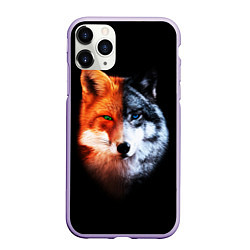 Чехол iPhone 11 Pro матовый Волк и Лисица