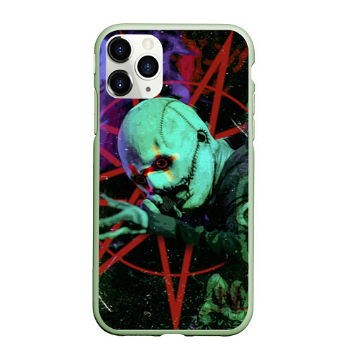 Чехол iPhone 11 Pro матовый Slipknot-Corey Taylor / 3D-Салатовый – фото 1