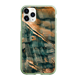 Чехол iPhone 11 Pro матовый Абстрактное множество красок и разломов на поверхн